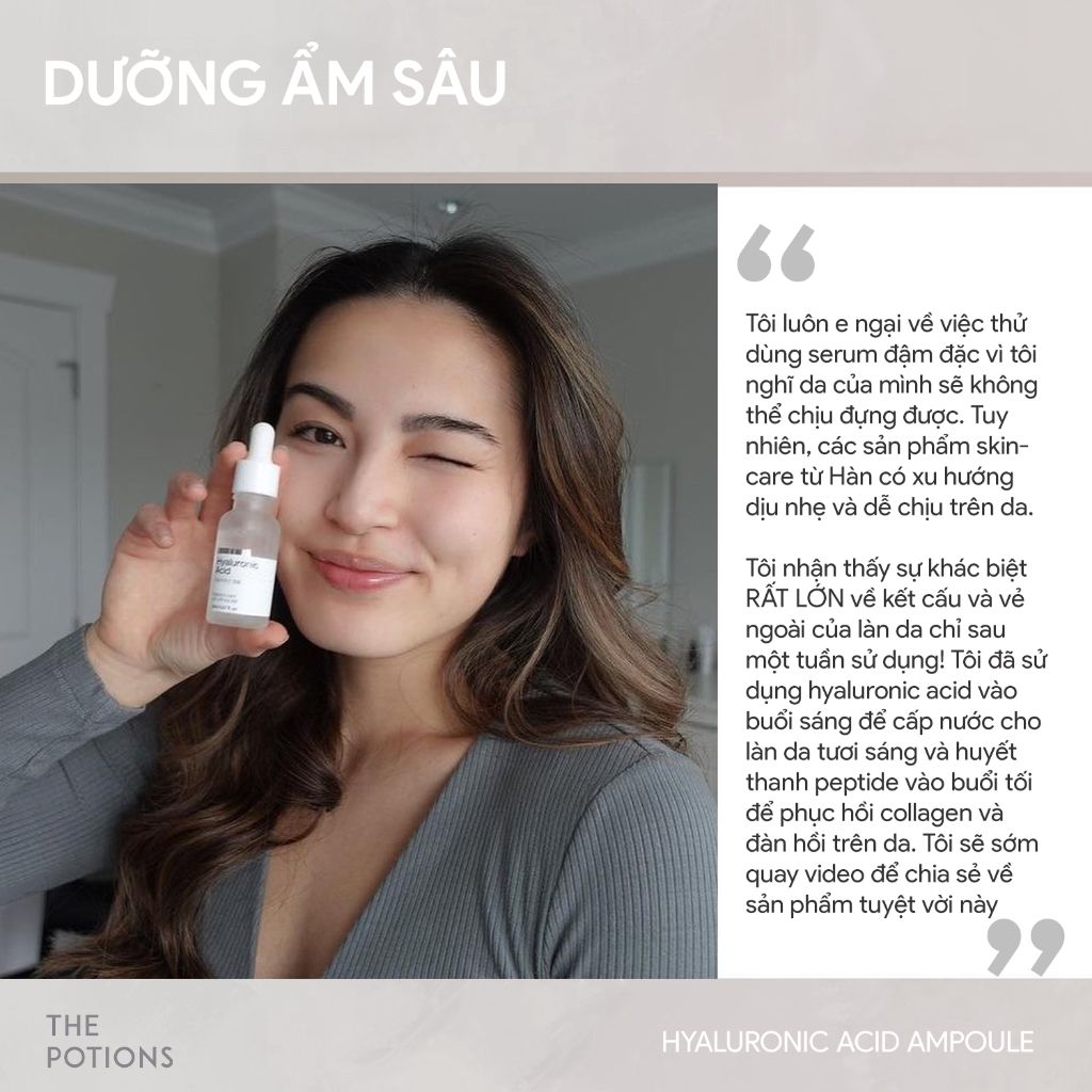 Tinh Chất HA Cấp ẩm, Dưỡng ẩm Cho Da Căng Bóng The Potions Hyaluronic Acid Ampoule 20ml