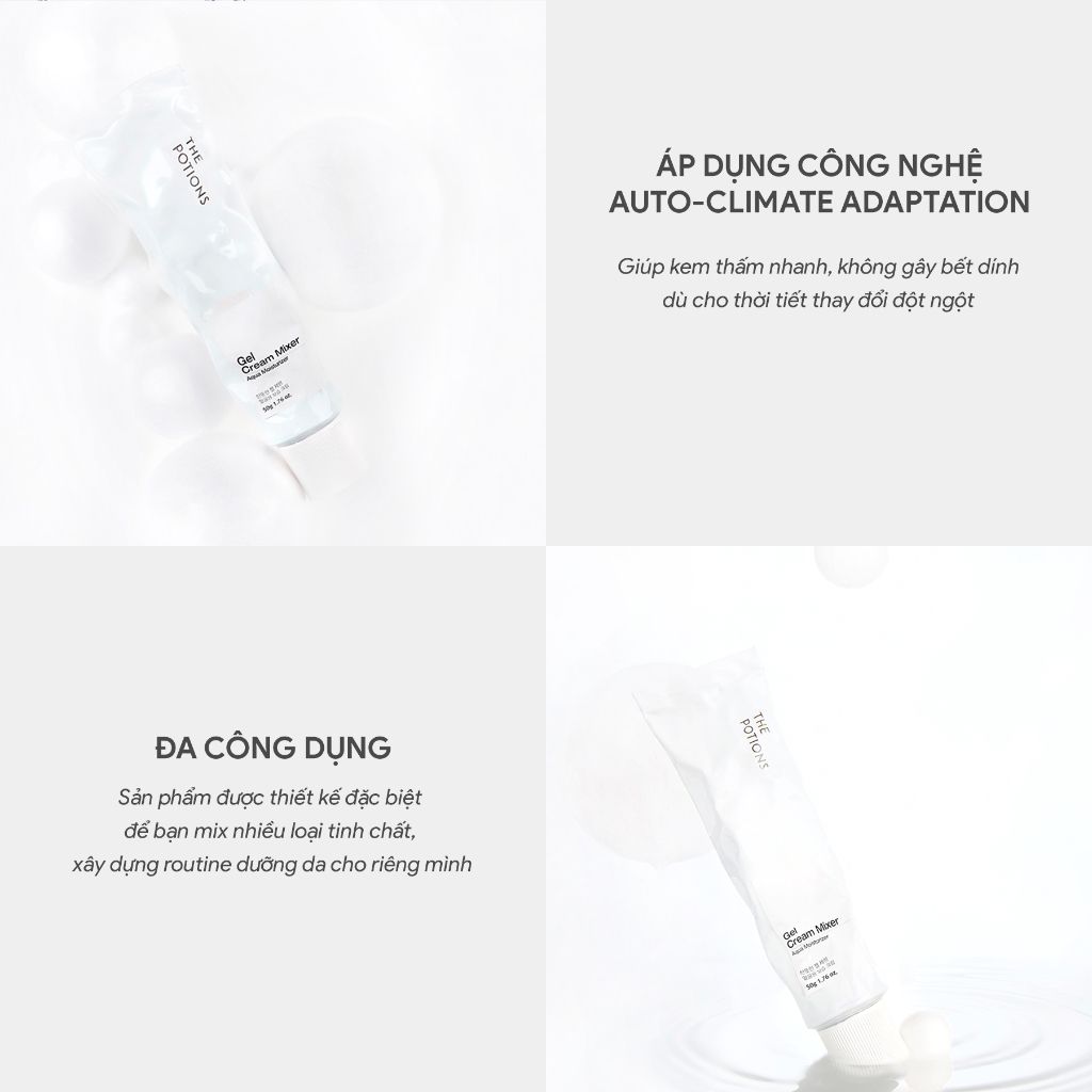 Kem Dưỡng ẩm 72 Giờ Dạng Gel The Potions Gel Cream Mixer 50g - Cung Cấp Năng Lượng Làm Dịu, Cấp ẩm