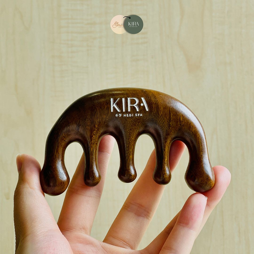 Lược Gỡ rối, Massage, Tránh Rụng Tóc - Tóc Mây Má Đào - KIRA GUASHA