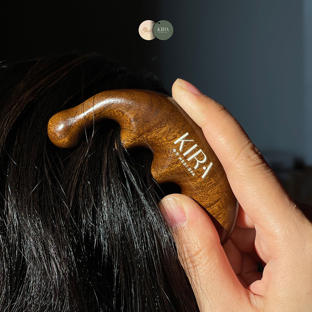 Lược Gỡ rối, Massage, Tránh Rụng Tóc - Tóc Mây Má Đào - KIRA GUASHA