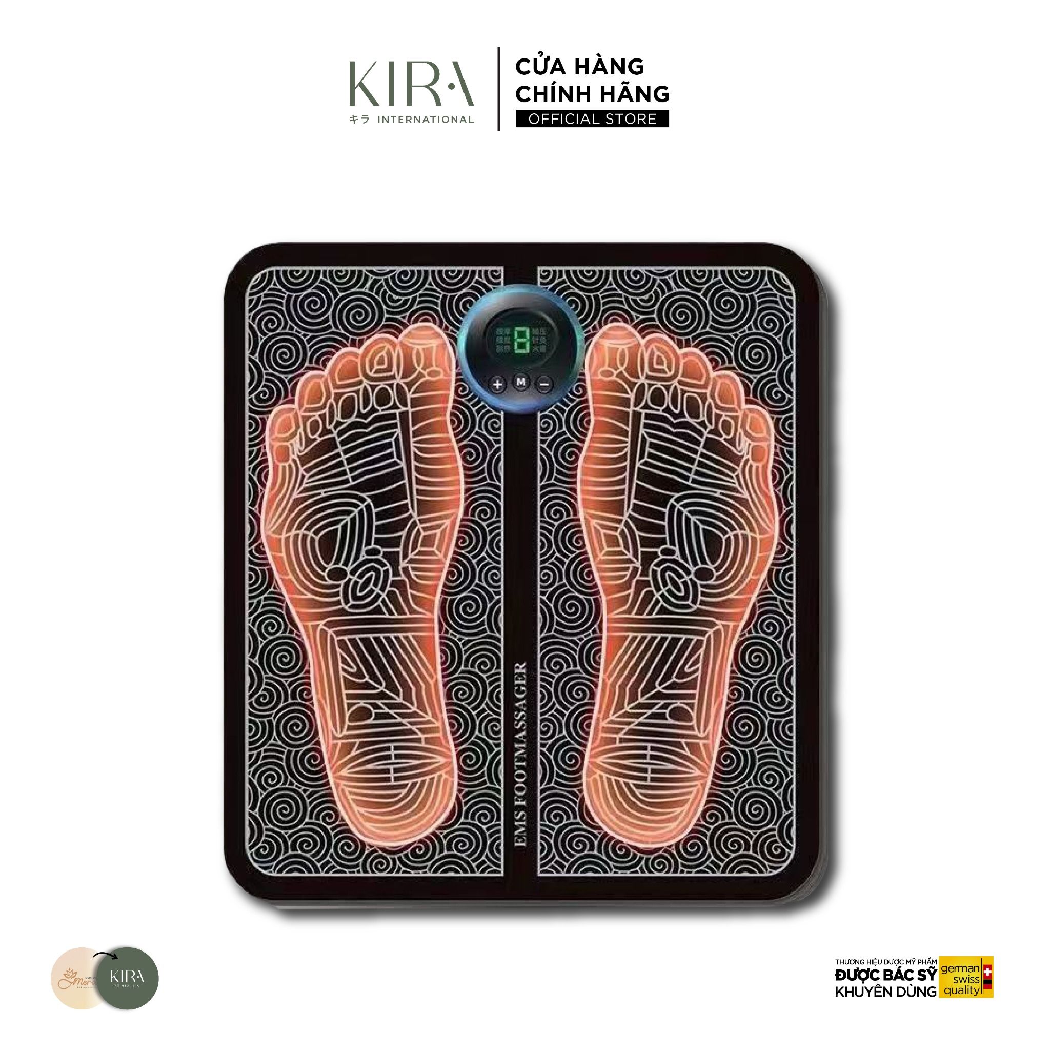 Thảm Massage Chân Xung Điện EMS Có Đèn Led Hiển Thị, 8 Chế Độ Mát Xa Châm Cứu Bàn Chân, Giúp Lưu Thông Khí Huyết