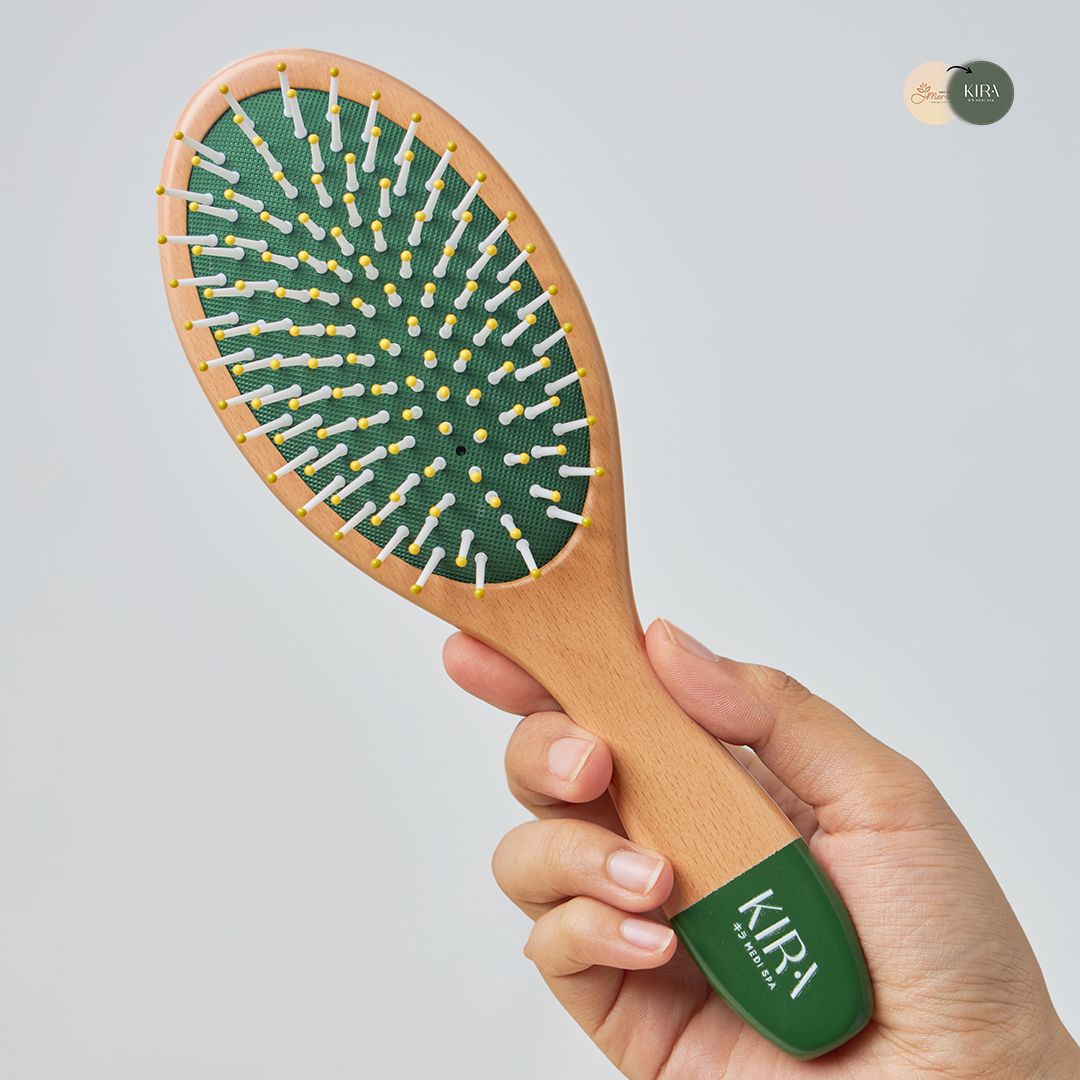 Lược Gỡ rối, Massage, Tránh Rụng Tóc - Tóc Mây Má Đào - KIRA GUASHA