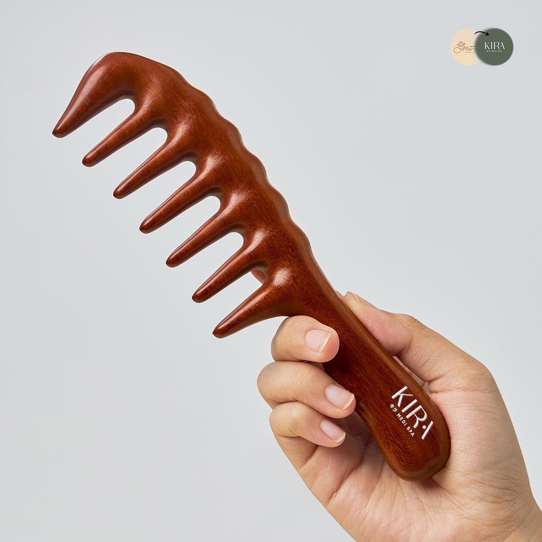 Lược Gỡ rối, Massage, Tránh Rụng Tóc - Tóc Mây Má Đào - KIRA GUASHA