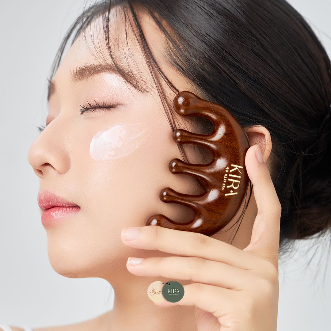 Lược Gỡ rối, Massage, Tránh Rụng Tóc - Tóc Mây Má Đào - KIRA GUASHA