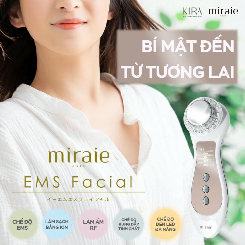 Máy Chăm Sóc Da Mặt Chuyên Sâu Miraie Ems - Trẻ Hóa Da, Làm Sạch Sâu, Tăng Độ Săn Chắc