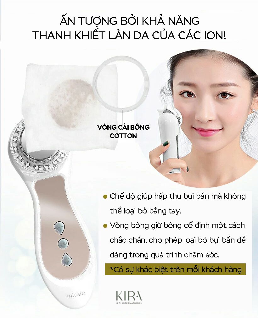 Máy Chăm Sóc Da Mặt Chuyên Sâu Miraie Ems - Trẻ Hóa Da, Làm Sạch Sâu, Tăng Độ Săn Chắc
