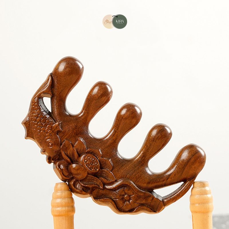 Lược Gỡ rối, Massage, Tránh Rụng Tóc - Tóc Mây Má Đào - KIRA GUASHA