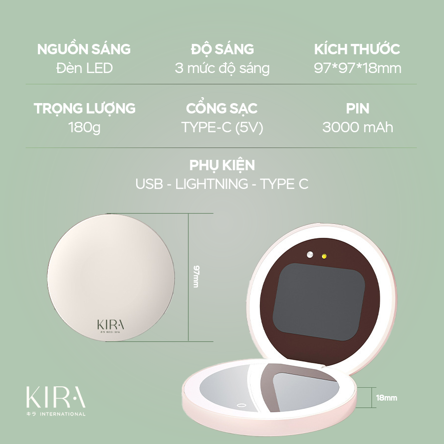 Gương cầm tay có camera UV công nghệ FENCHILIN soi kem chống nắng giúp theo dõi hiệu quả (TẶNG KÈM THẺ ĐO UV)