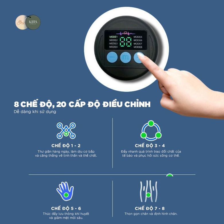 Thảm Massage Chân Xung Điện EMS Có Đèn Led Hiển Thị, 8 Chế Độ Mát Xa Châm Cứu Bàn Chân, Giúp Lưu Thông Khí Huyết