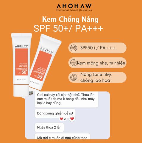  Tinh chất chống nắng Ahohaw Inten-Cure Shilde Plus Sun Essence - SPF 50+/PA+++ ( 50 ml ) 