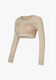  GT3002G_Mesh Padded Bolero Long Sleeve_Coco Beige 