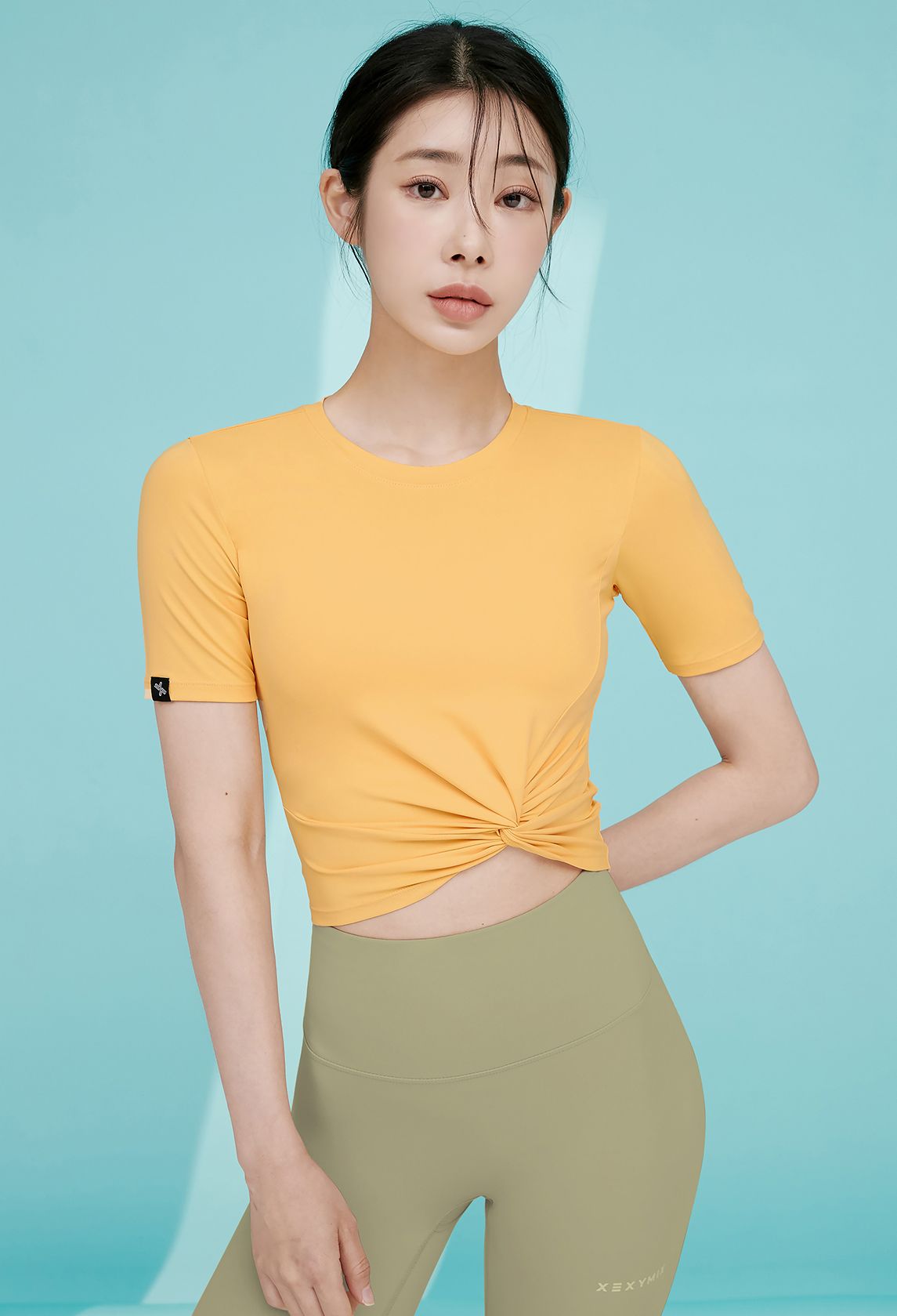  XT4316F_Freshfeather twist cropped short sleeves 