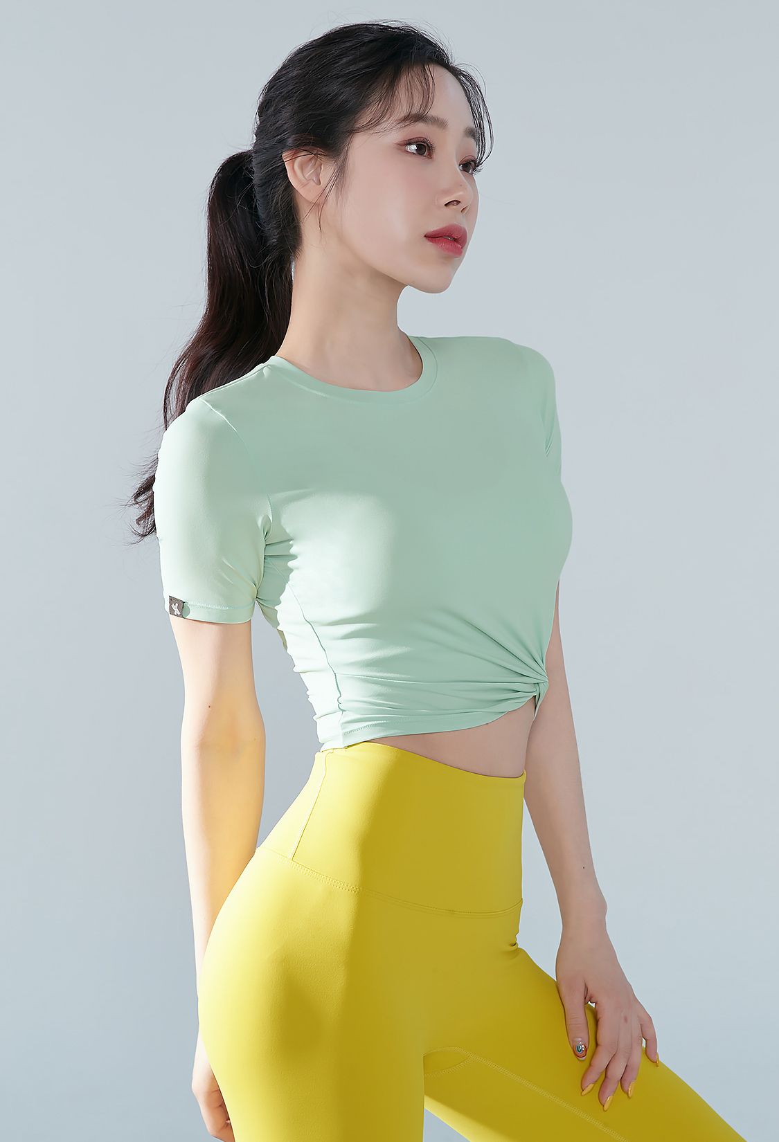  XT4316F_Freshfeather twist cropped short sleeves 