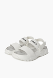  XED223C_Slide & Sandal X-Strap Leather 2 Ways Shoes_Neo White 