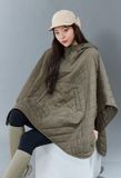  XTFPJ04H4 _ Quilted Hooded Packable Poncho Olive Haze 