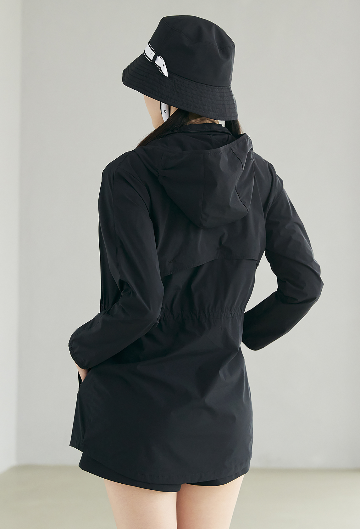  GT3000G[có sẵn] - Hidden Hood String Windbreaker - Brack 