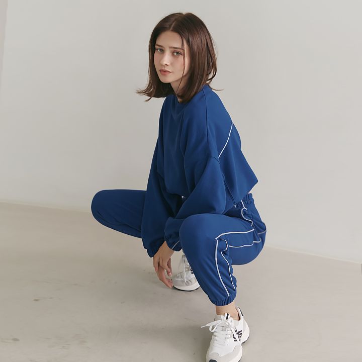  XA5345F_XA5346F String Color Sweatshirt & Jogger  Set 