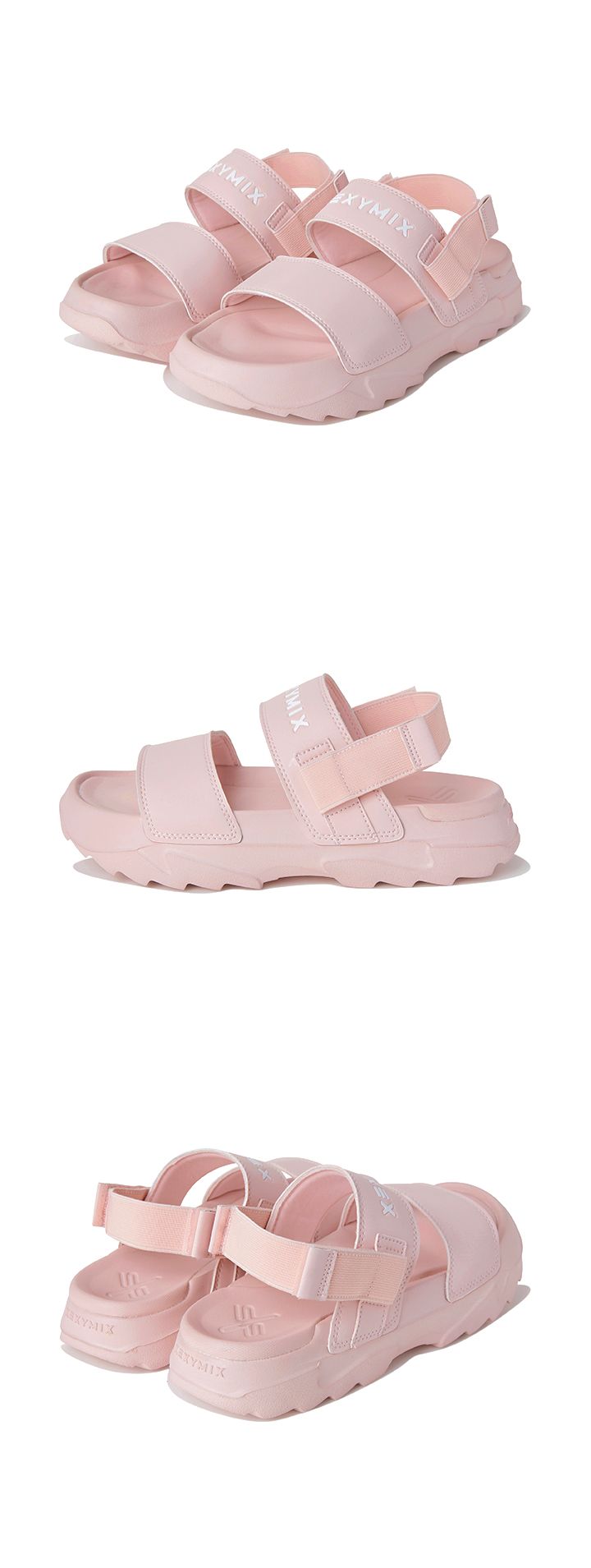  XED223C_Slide & Sandal X-Strap Leather 2 Ways Shoes_Baby Pink 