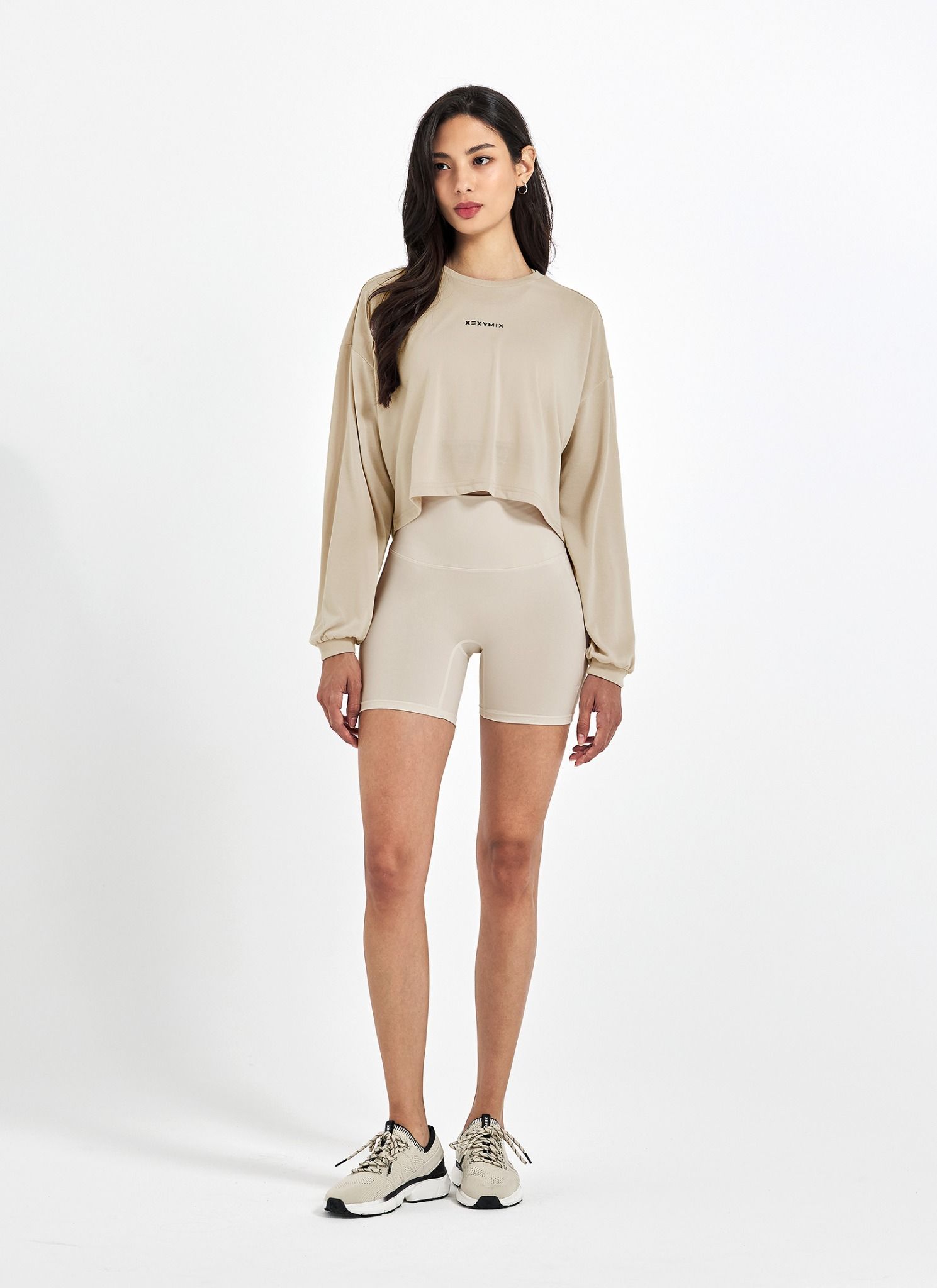  XTFMT01H3 Loose fit crop long sleeve_pale beige 