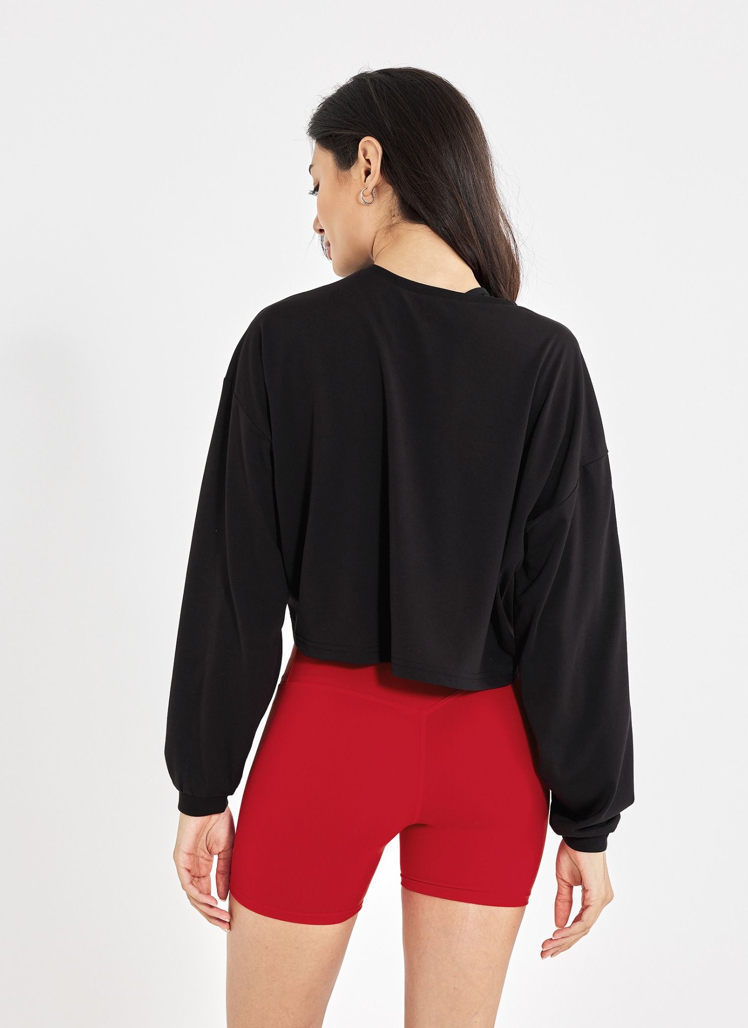  XTFMT01H3 Loose fit crop long sleeve_black 