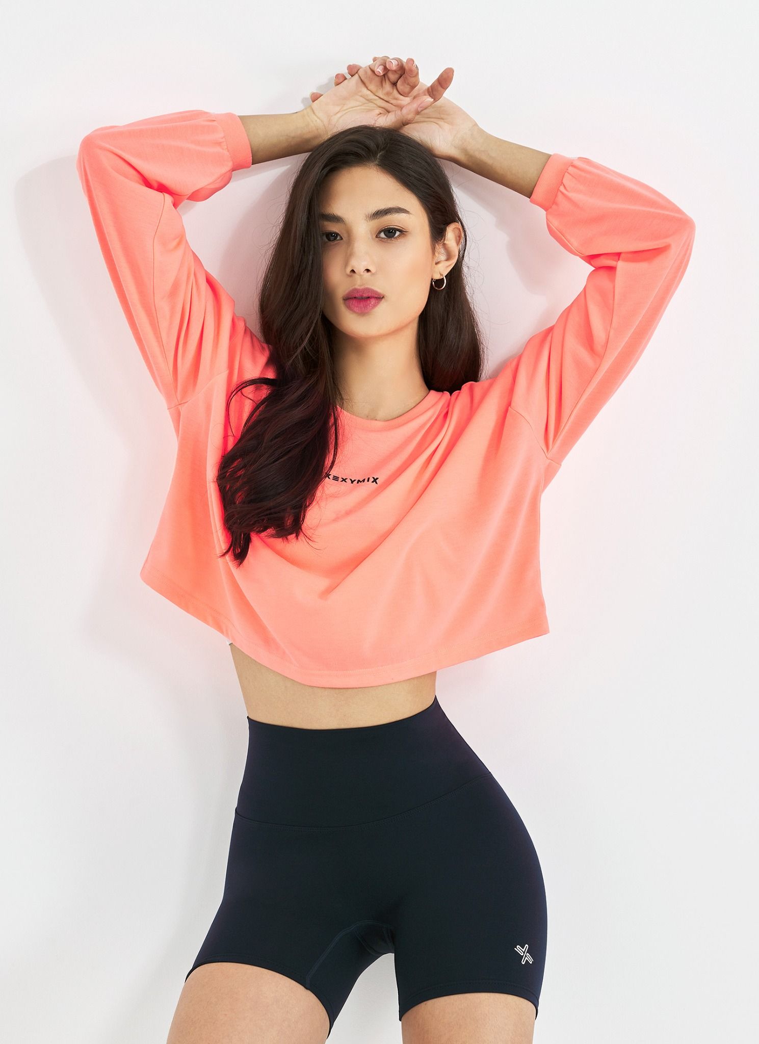  XTFMT01H3 Loose fit crop long sleeve_ prism orange 