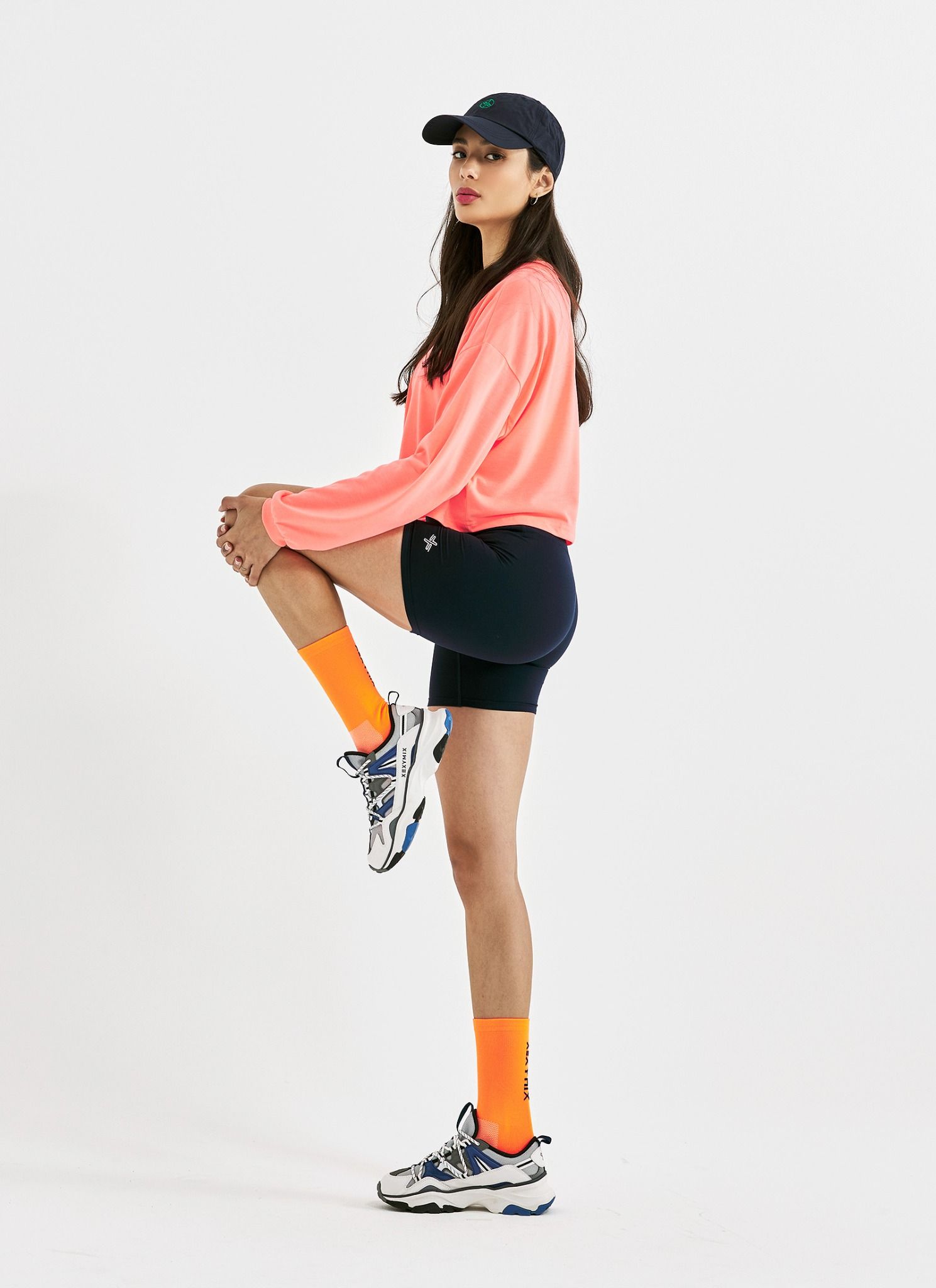  XTFMT01H3 Loose fit crop long sleeve_ prism orange 