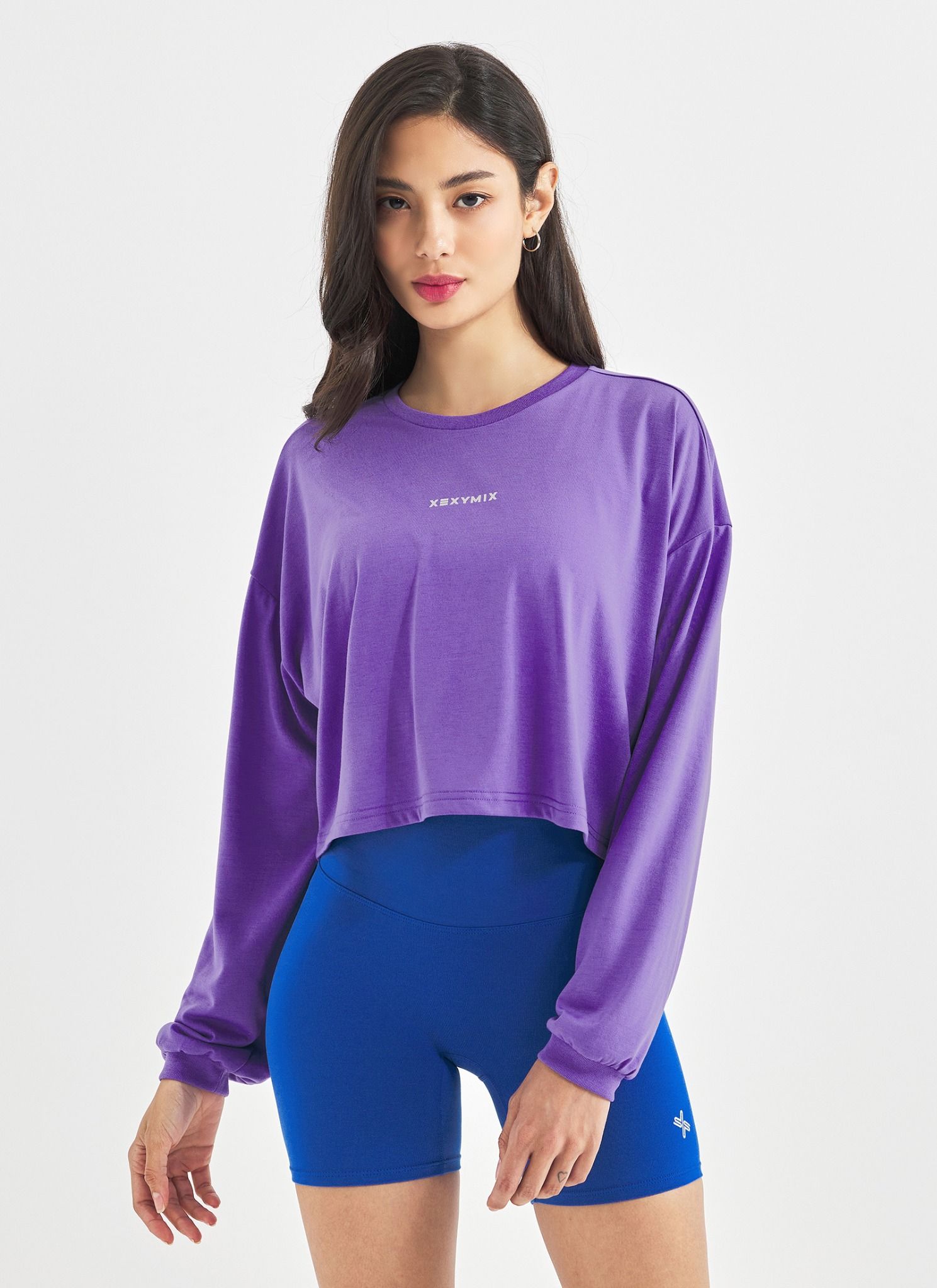  XTFMT01H3 Loose fit crop long sleeve _breeze purple 