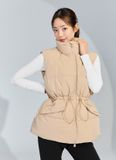  XTFVT03H4- High Neck Over Fit Padded Vest_Dry Beige 