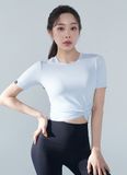  XT4316F_Freshfeather twist cropped short sleeves 