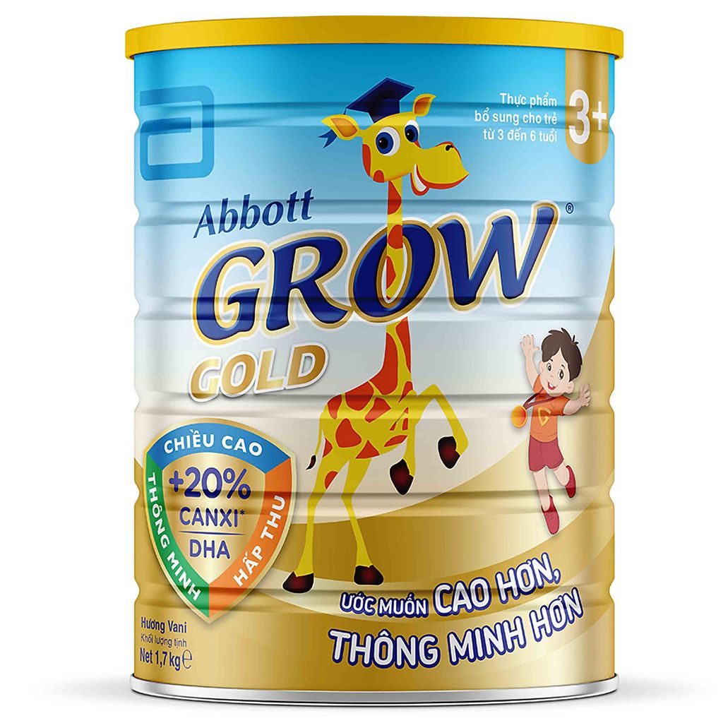 Sữa Bột Abbott Grow Gold 3+ 1.7Kg hương Vani (3-6 tuổi)