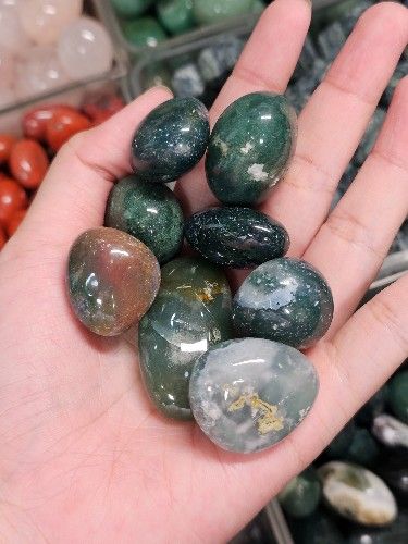 Tumbled Moss Agate (gr) Viên đá Mã Não Rêu