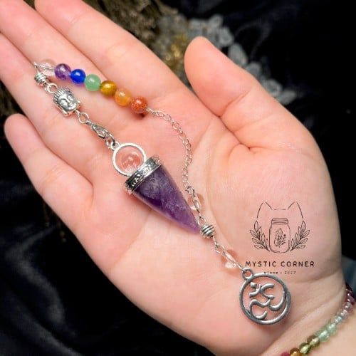 Crystal Pendulum Buddha (Con Lắc Đá Cảm Xạ charm Phật)