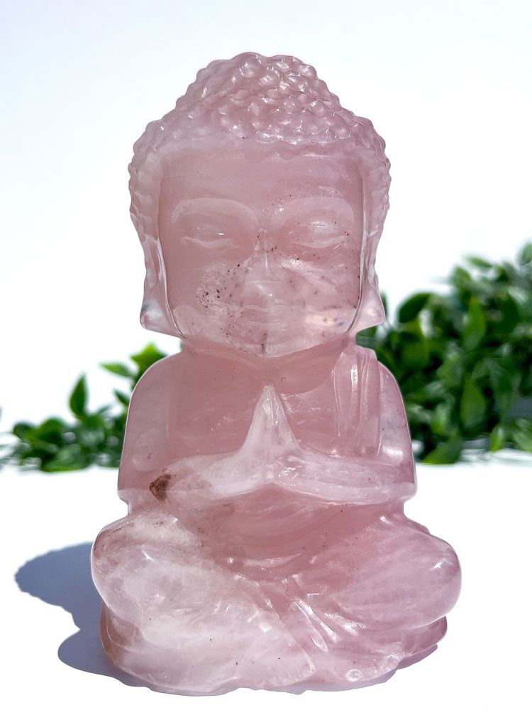 Rose Quartz Buddha High Quality ~ 6cm (Tượng Phật Đá Thạch Anh Hồng)