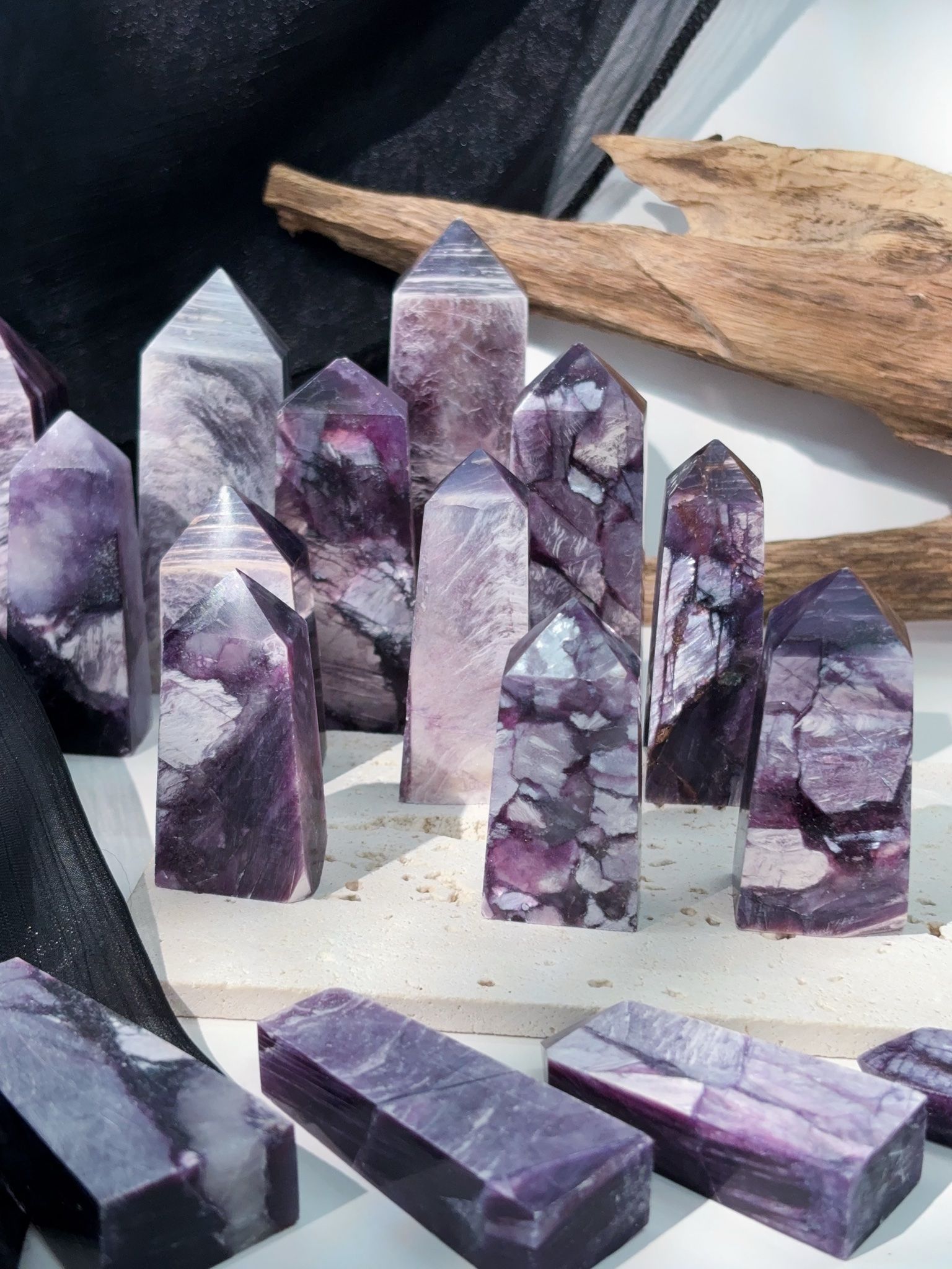 Lepidolite Purple Mica Tower (gr) Trụ Lepidolite Mica Tím