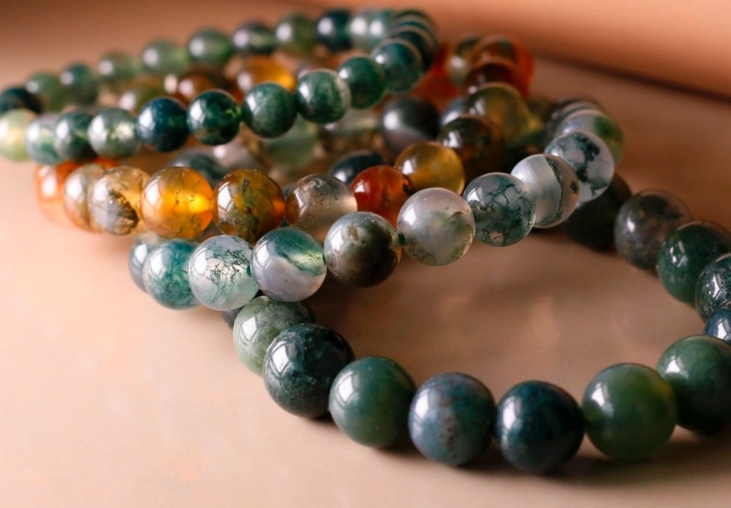 Vòng tay Moss Agate (Mã Não Rêu)