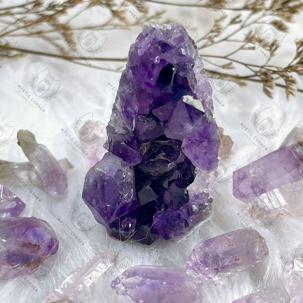 Hốc thạch anh tím mini (Amethyst cluster/geode)