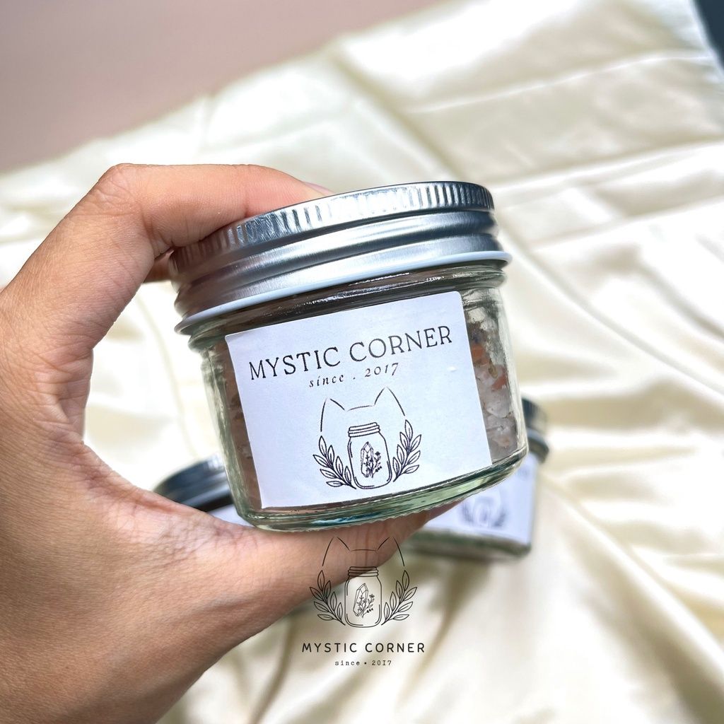Đá muối thanh tẩy Himalaya mix thảo mộc, thanh tẩy đá, bài Tarot, tắm hay ngâm chân thanh tẩy trượt khí trong cơ thể