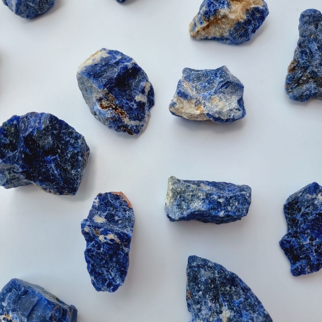 Đá thô thanh tẩy Sodalite xanh dương, đá thạch anh dùng trong Tarot, Reiki, phong thủy