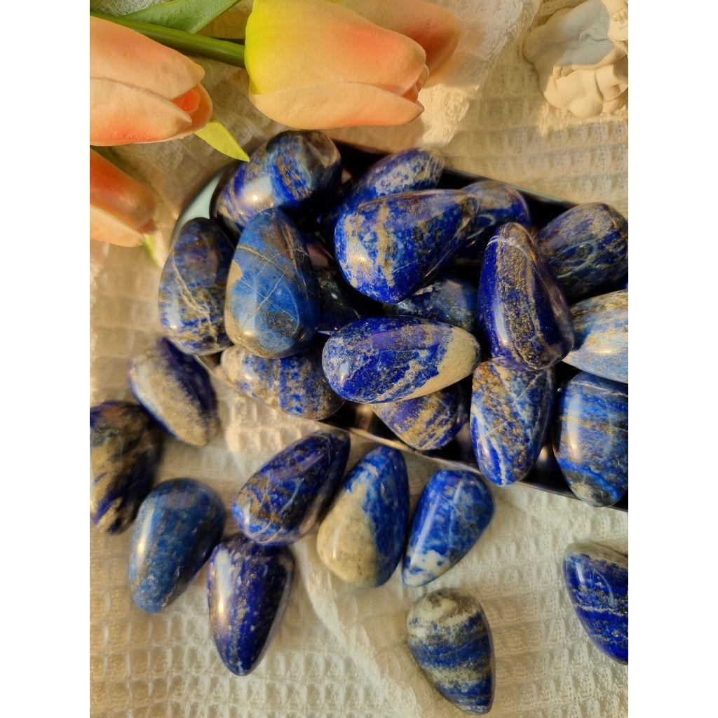 Viên đá thanh tẩy Lapis Lazuli (Ngọc Lưu Ly) loại đẹp dùng trong Tarot, Reiki, thiền định, phong thủy