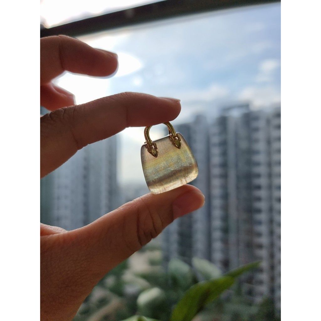 Charm túi đá Fluorite, đá thanh tẩy bài Tarot, đá phong thủy, Reiki, thiền định
