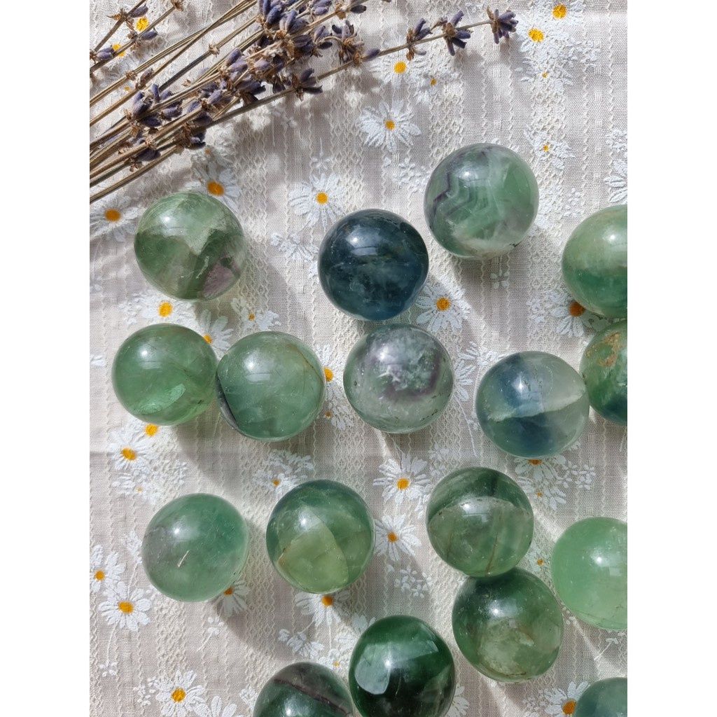 Cầu đá Fluorite mini, đá thanh tẩy bài Tarot, đá phong thủy, Reiki, thiền định