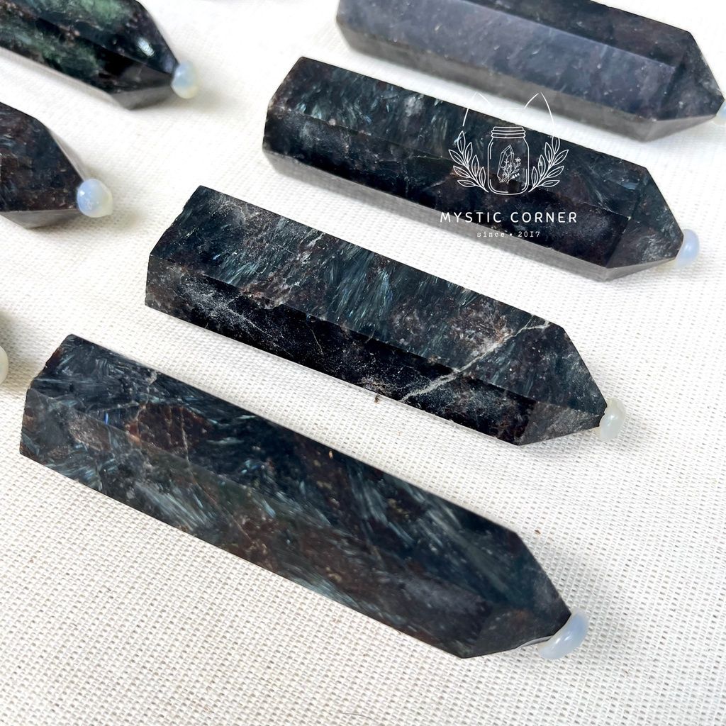 Trụ đá thanh tẩy Astrophyllite, đá thạch anh, đá năng lượng dùng trong Tarot, Phong Thủy, Reiki