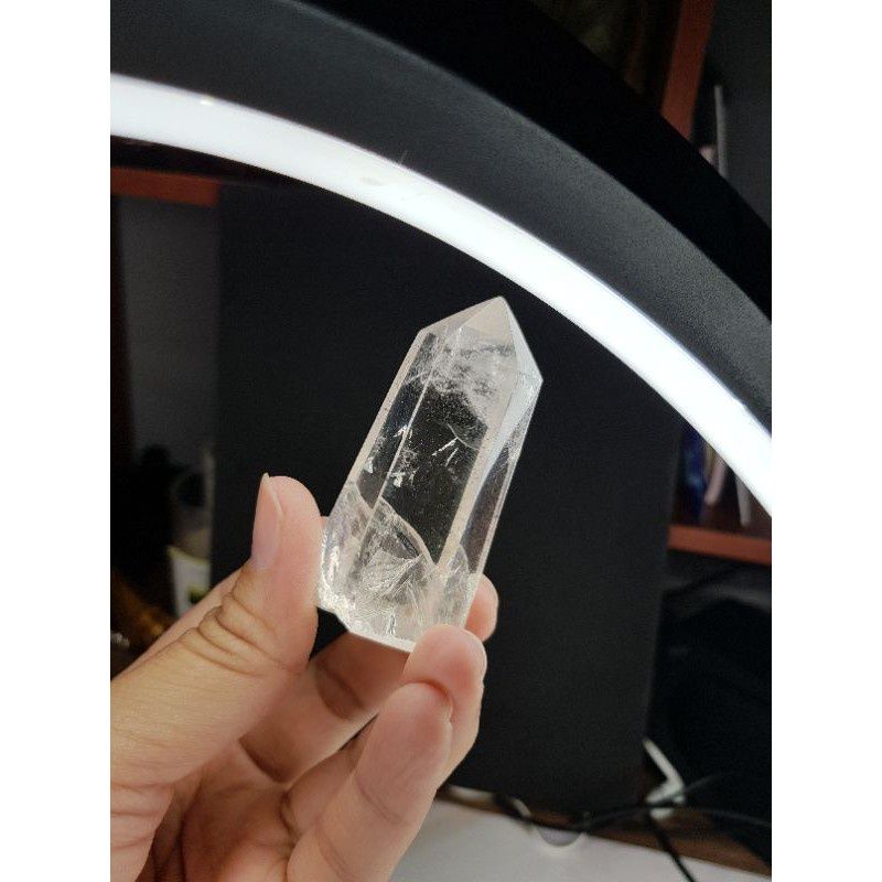 Trụ đá thạch anh Trắng (Clear Quartz) làm Grid, thanh tẩy trong Tarot, Reiki, thiền định, phong thủy