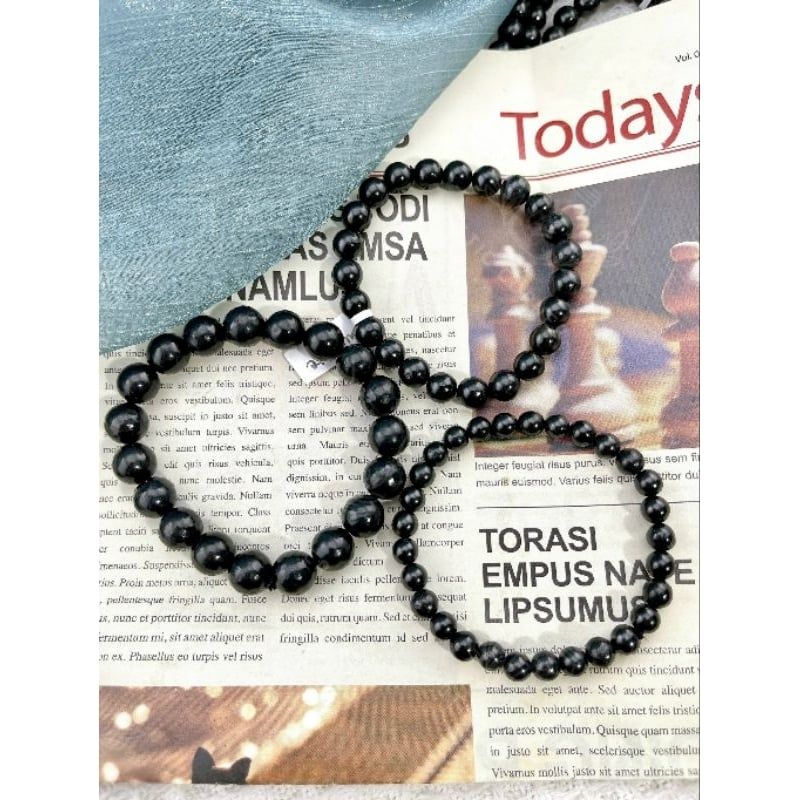 Vòng đeo tay đá Shungite hỗ trợ ngăn sóng điện từ, sóng điện thoại 5G. Vòng đá phong thủy, đá năng lượng