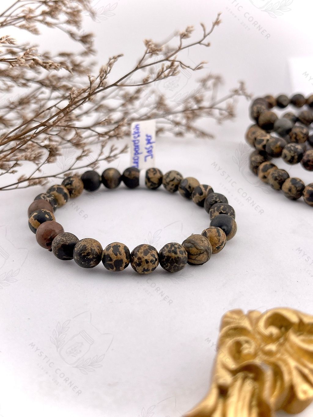 Vòng tay đá phong thuỷ Leopard Skin Jasper hỗ trợ tốt về cả mặt thể chất và tinh thần