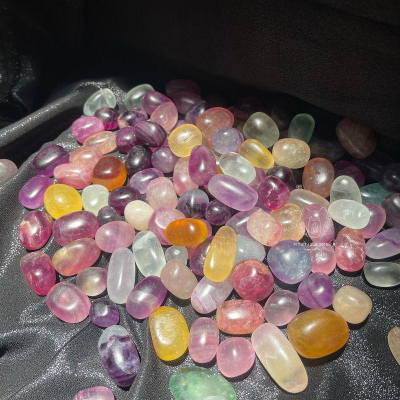 Tumbled viên đá Fluorite tự nhiên, đá thanh tẩy, đá thạch anh, đá phong thuỷ