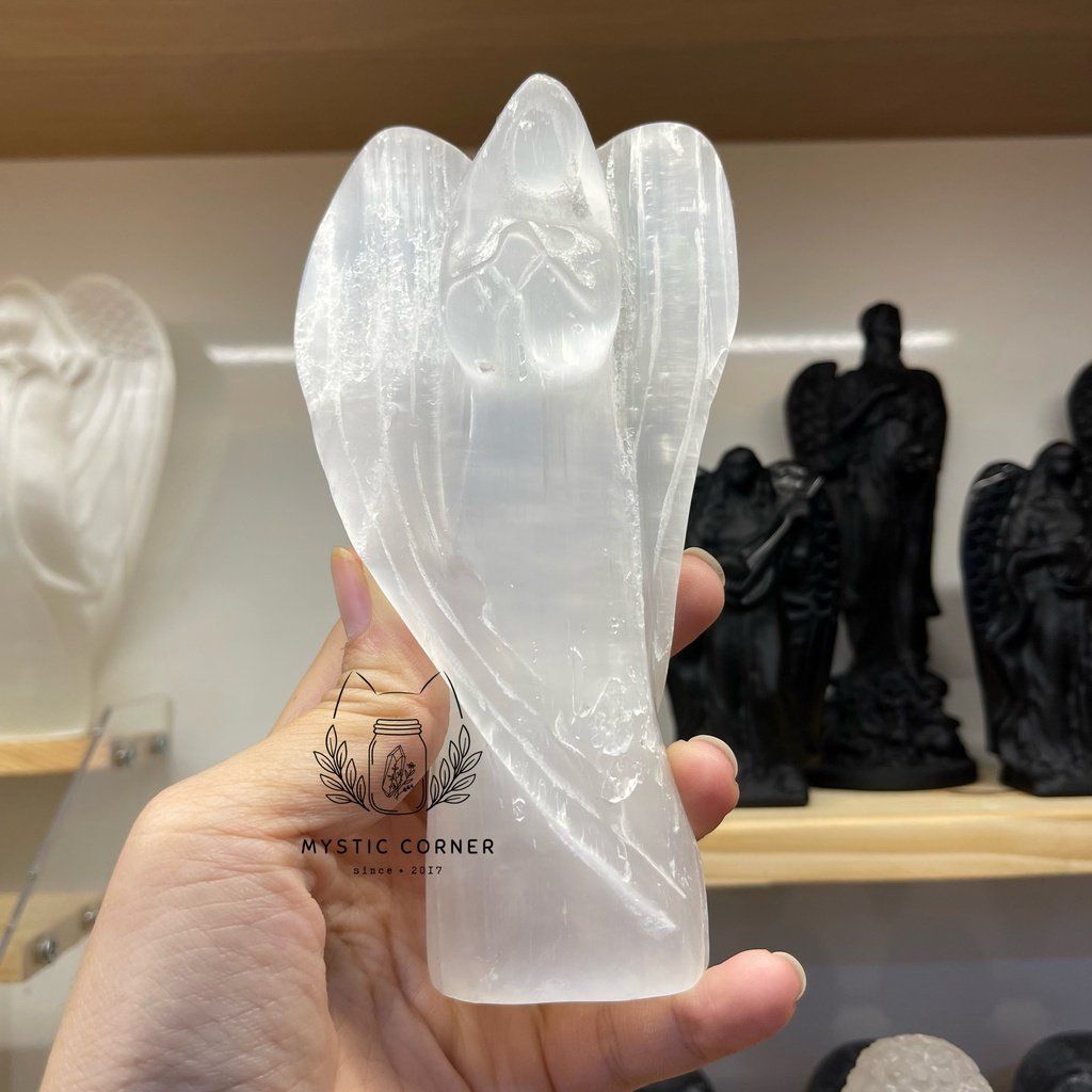 Tượng đá thạch anh thiên thần Angel, đá phong thủy, đá thanh tẩy không gian, Reiki, thiền định