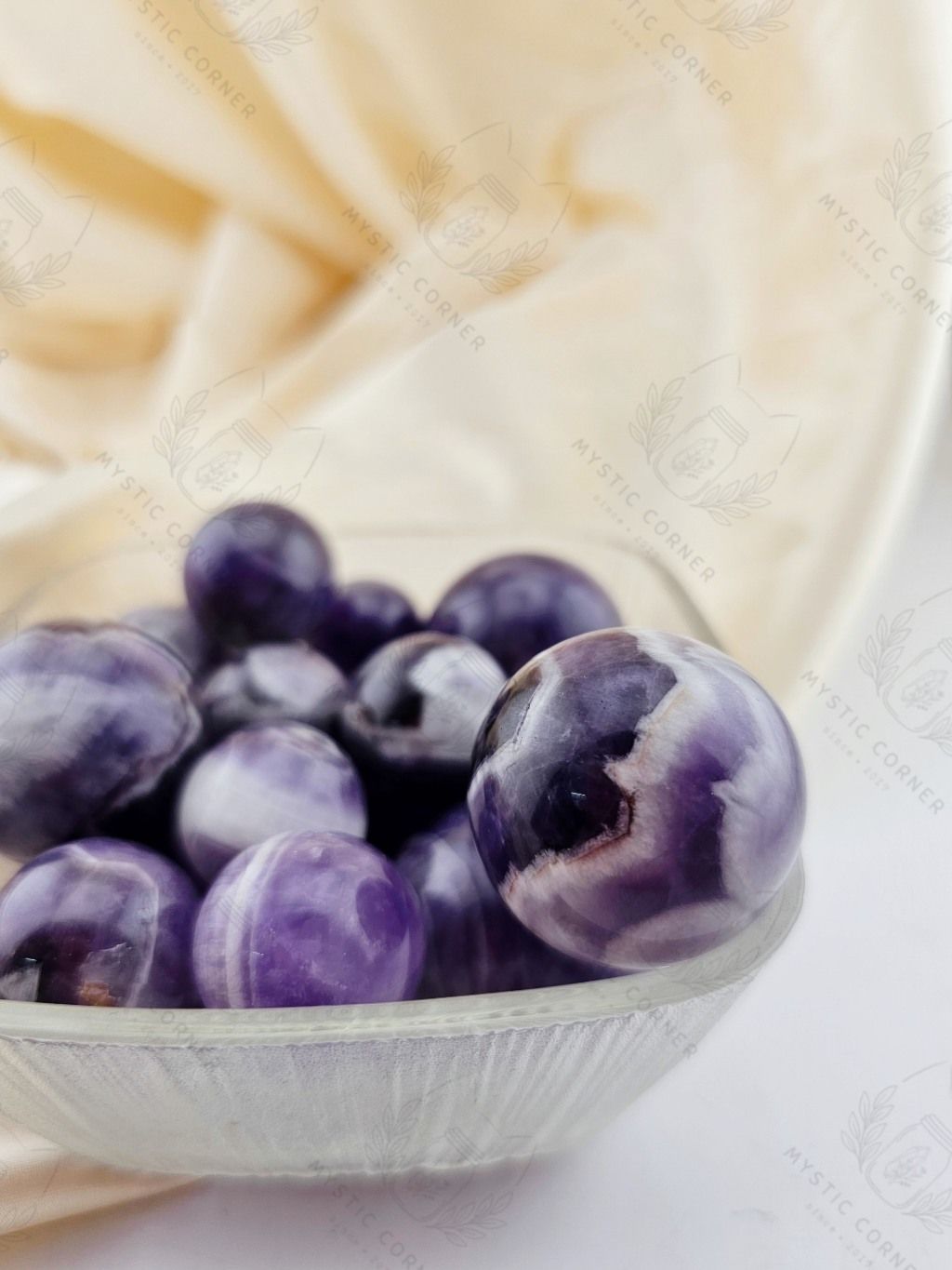 Cầu đá thạch anh Tím mini (Dream Amethyst ) làm Grid, đá thanh tẩy Tarot, Reiki, thiền định, đá phong thủy