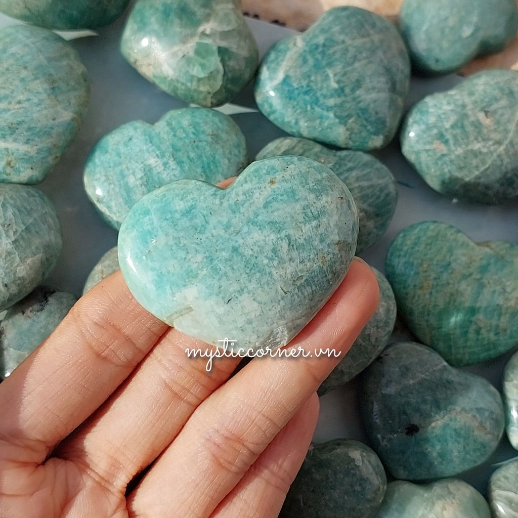 Tim đá Amazonite (đá Thiên Hà) đá thanh tẩy Tarot, Reiki, thiền định, phong thủy