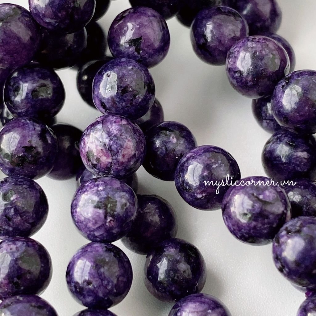 Chuỗi vòng đá Charoite (Đá Mắt Rồng), vòng tay đá năng lượng mạnh mẽ, Reiki, Tarot, thiền định